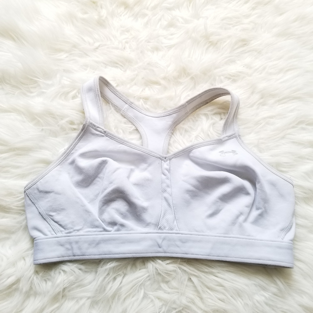 Under Armour White Sports Bra Large